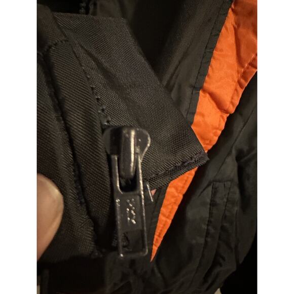 Bombardier Sportswear Moto•Ski Mens Small Black Orange Bomber Jacket Vintage - Picture 5 of 7